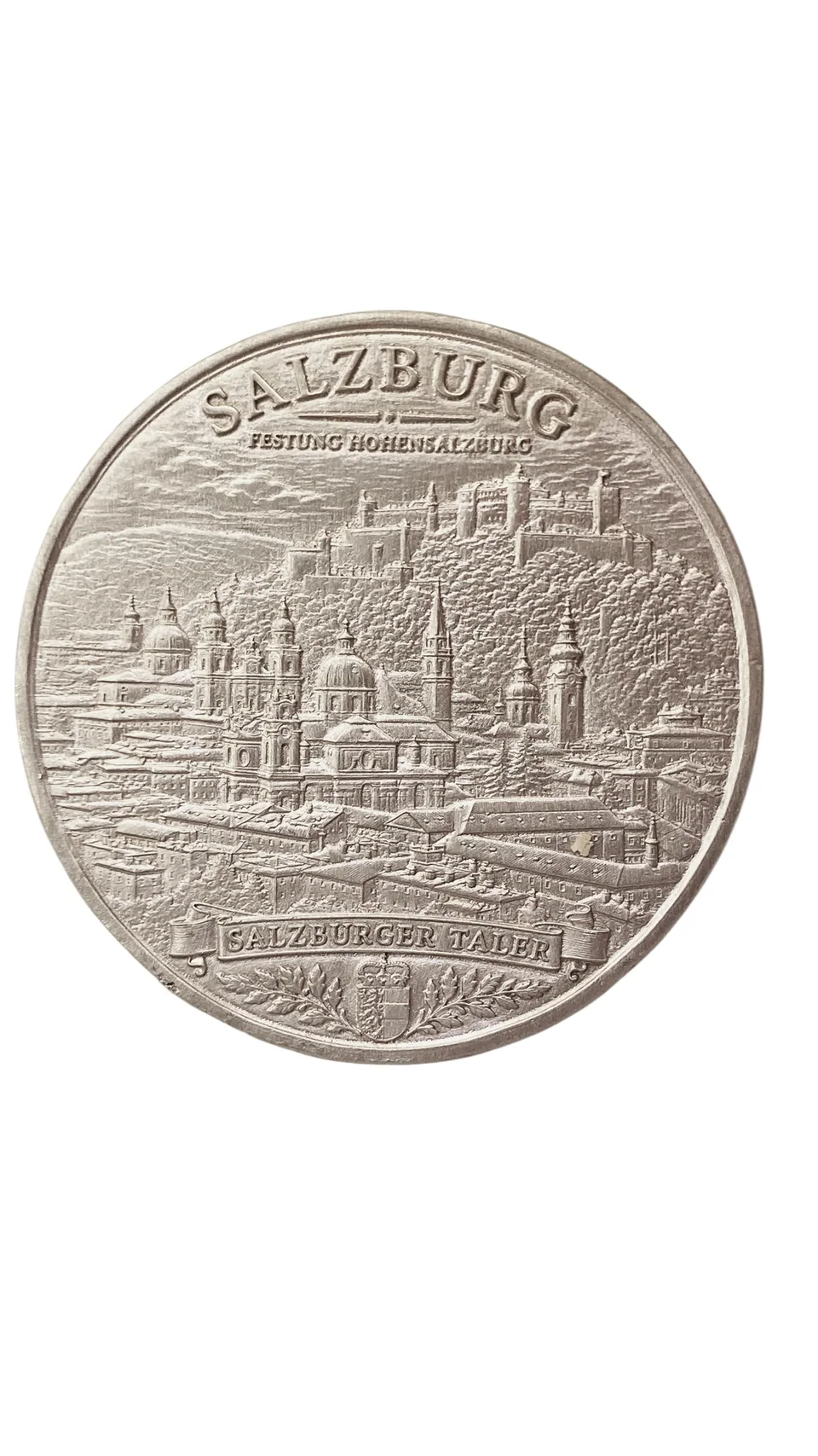 Festungsblick auf Salzburg – gemeinsame Vorderseite, Zinn-Probeguss