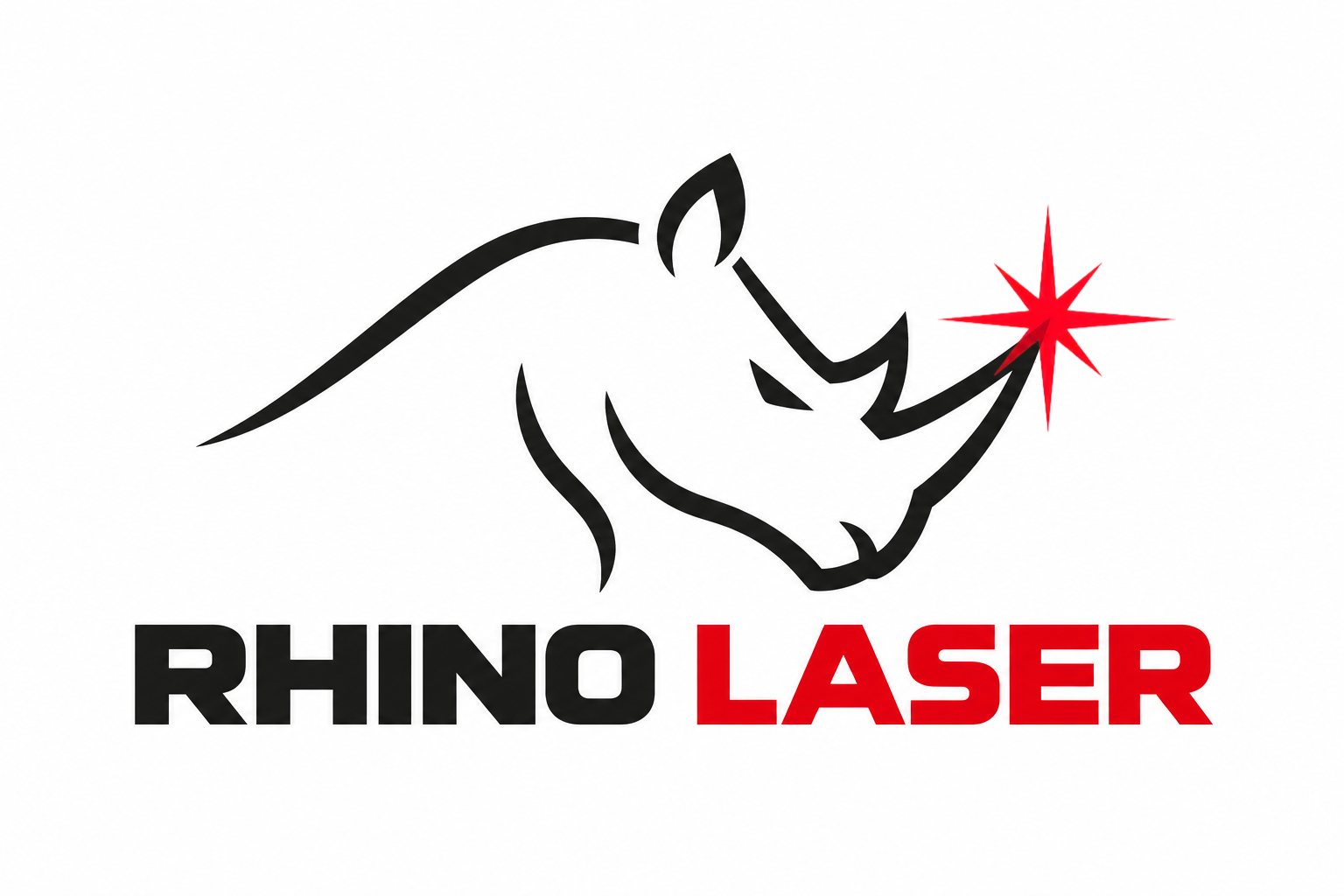 RhinoLaser – Nashorn mit rotem Lichtstern
